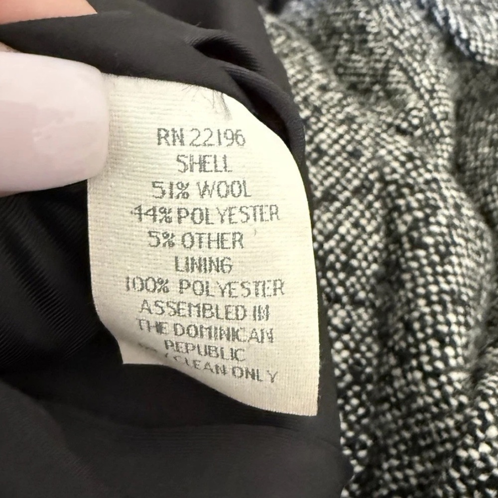 Anne Klein Black Double Breast Wool Coat Jacket - Picture 6 of 6